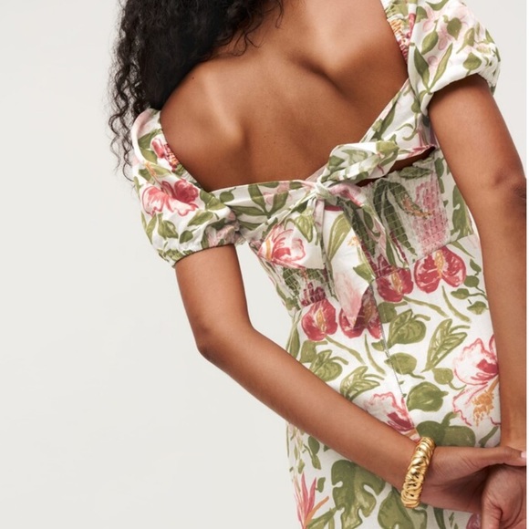 NWOT - Reformation Denver Linen Dress Kauai - Picture 3 of 7